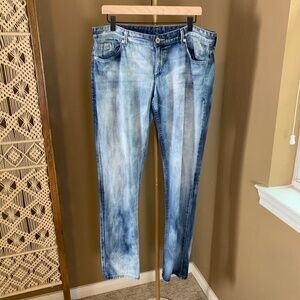 Armani Exchange Blue Distressed Jeans Size 12 – Straight Leg Stretch